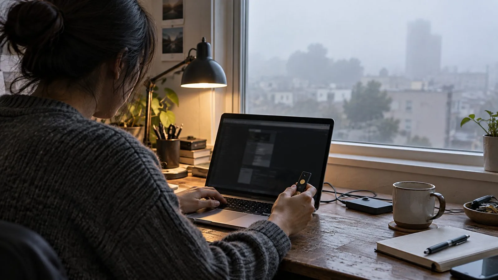 A software security engineer checks a laptop in a San Francisco workspace. (AI-generated image / EconoTimes)