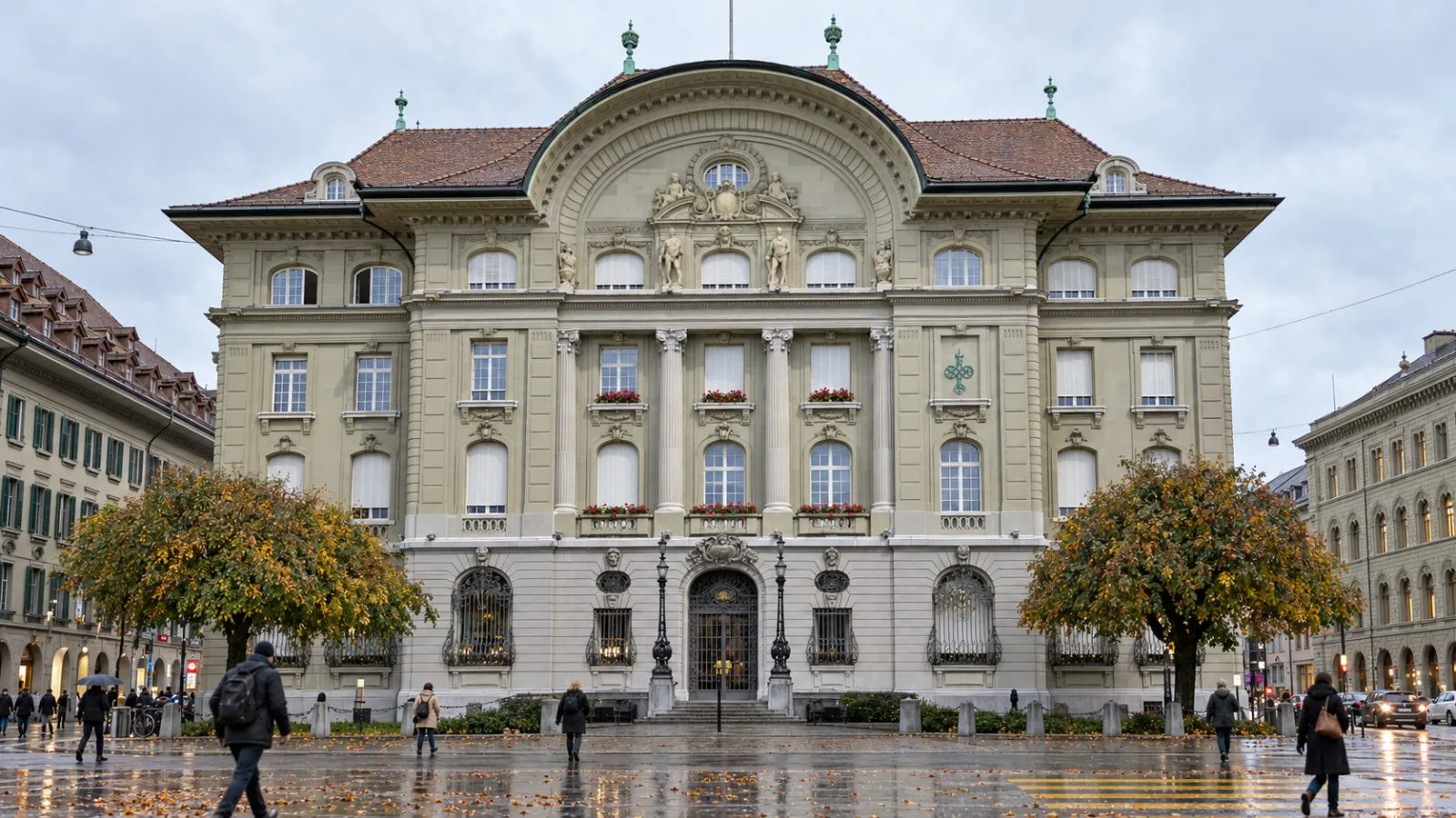 The Swiss National Bank headquarters stands on Bundesplatz in Bern, Switzerland. / EconoTimes.ai