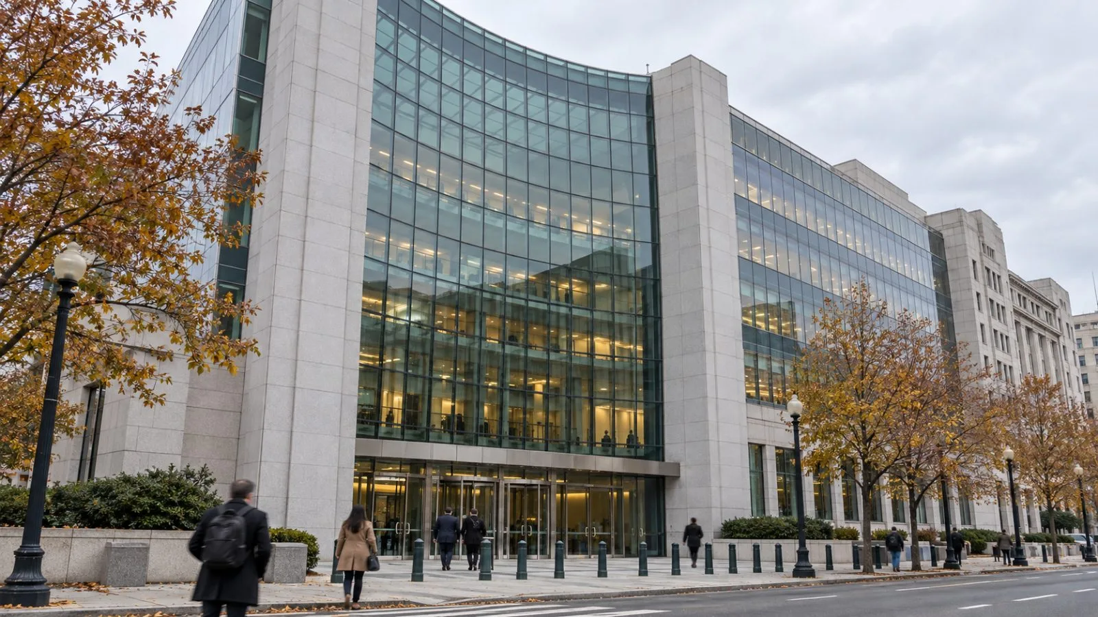 Pedestrians pass an office tower in downtown Chicago, where Exelon is headquartered. / EconoTimes.ai