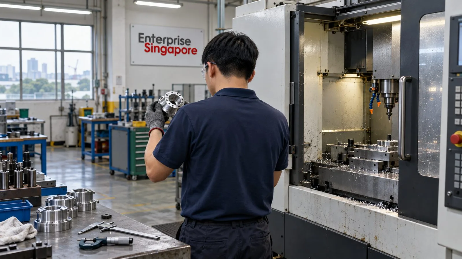 An industrial robot arm handles a component on a factory floor in Shenzhen, China / EconoTimes.ai