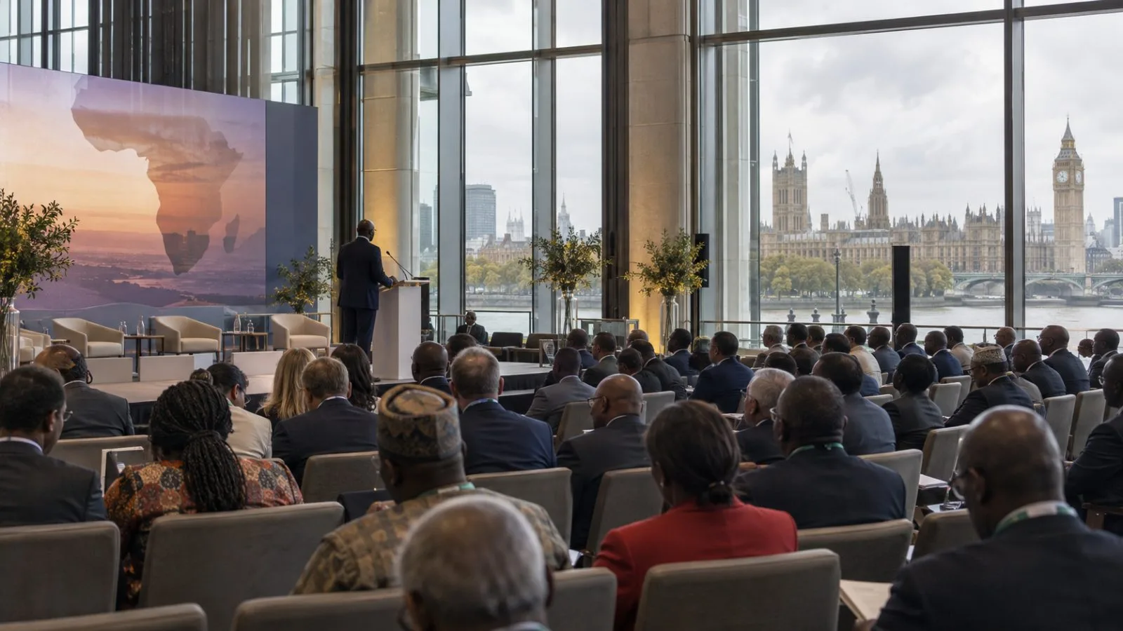 Delegates listen during a discussion at the Financial Times Africa Summit in London (AI-generated image / EconoTimes)