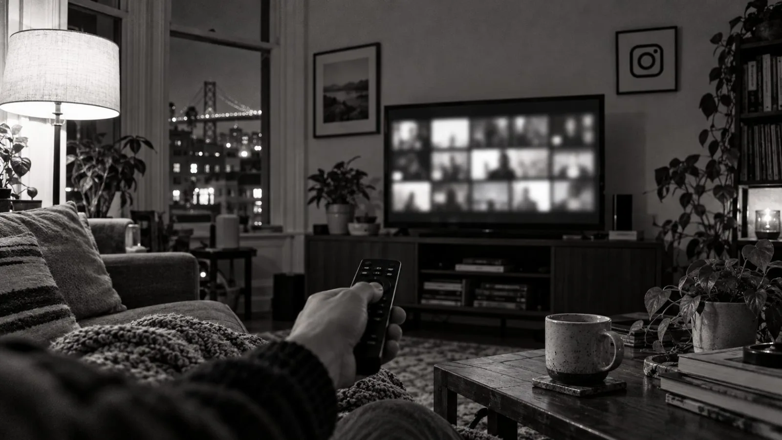 A creator reviews a horizontal video in a small studio in Los Angeles, California / EconoTimes.ai