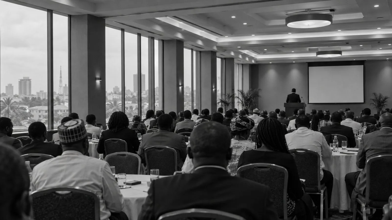 Delegates gather for a transport summit at Providence Hotel in Ikeja, Lagos (AI-generated image / EconoTimes)