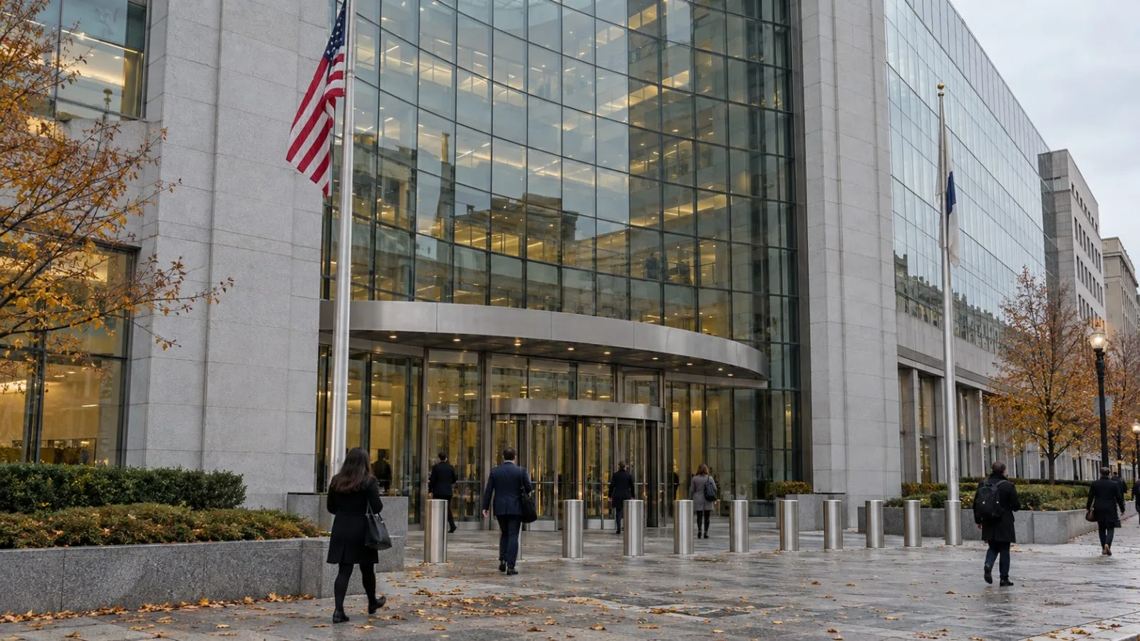 Pedestrians pass the U.S. Securities and Exchange Commission headquarters in Washington, D.C. (AI-generated image / EconoTimes)