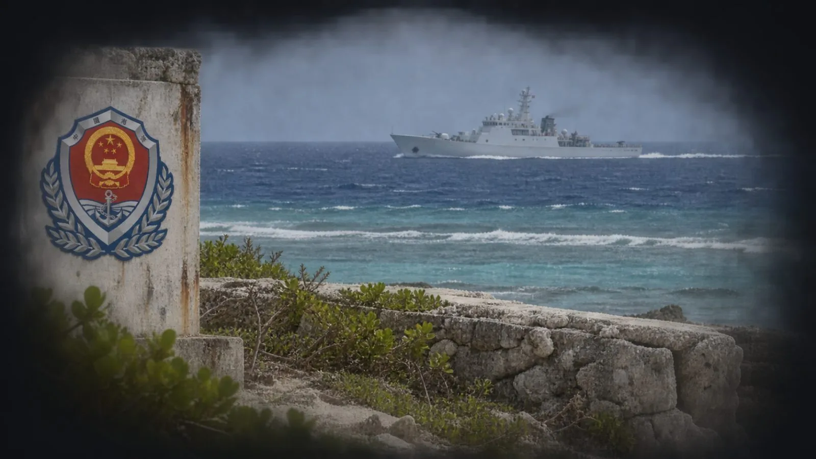 A patrol vessel crosses waters off Pratas Island in the South China Sea. / EconoTimes.ai