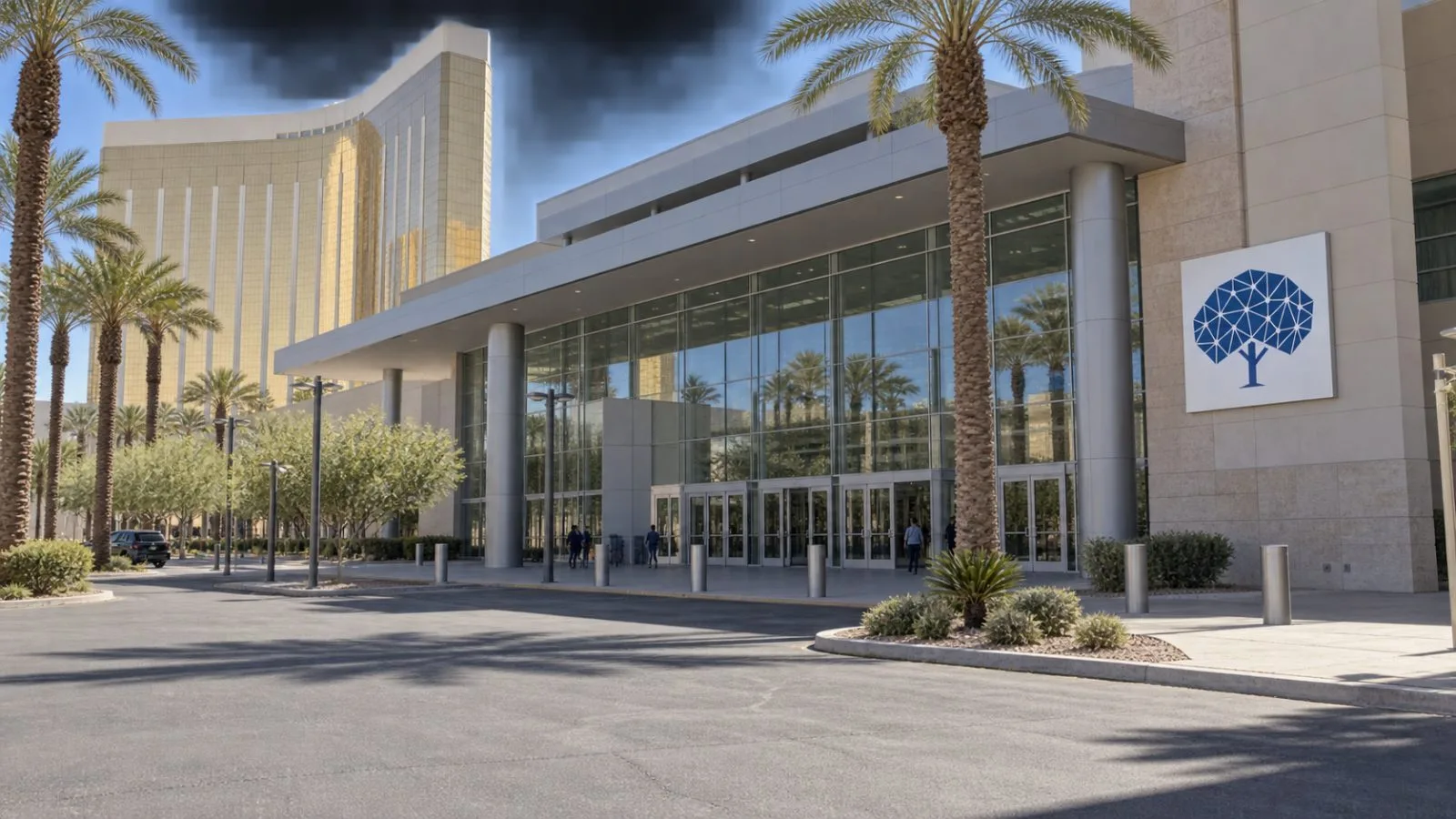 The Mandalay Bay Convention Center stands in Las Vegas under clear desert afternoon light. / EconoTimes.ai