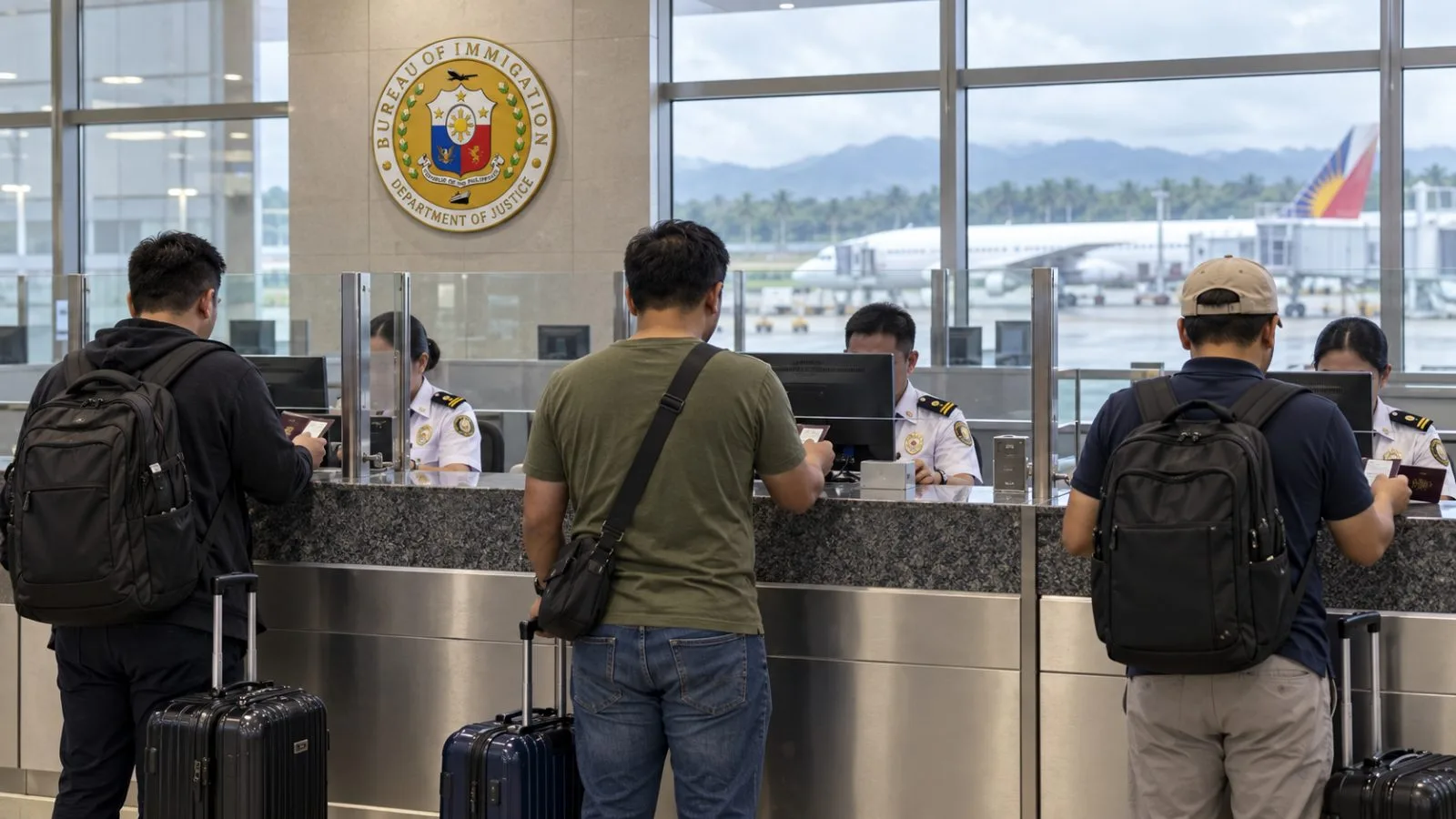Airport officers question travelers at Davao International Airport in Davao City, Philippines. / EconoTimes.ai