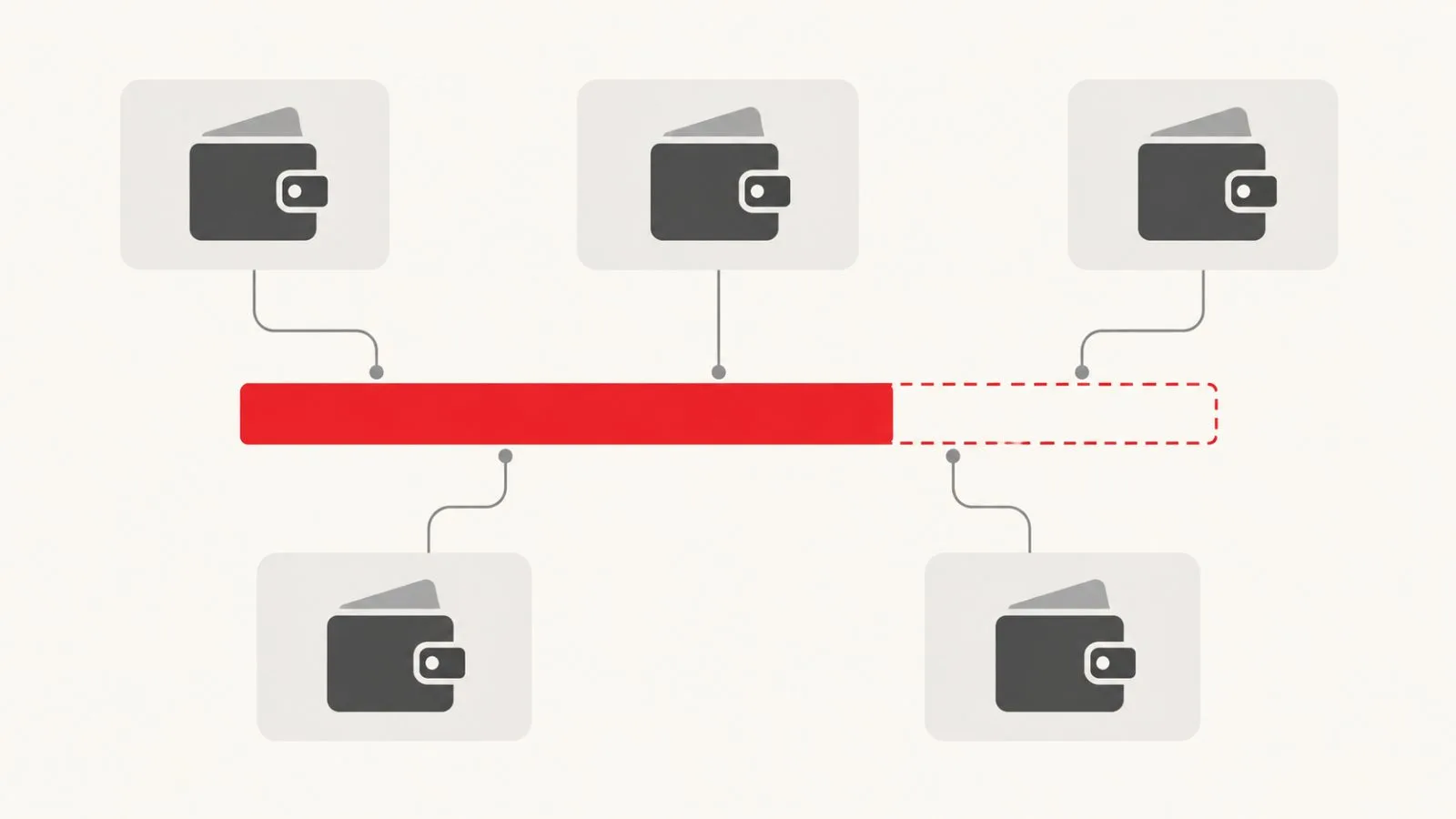 Five wallet symbols frame an AGT exposure bar in a restrained editorial market graphic. / EconoTimes.ai