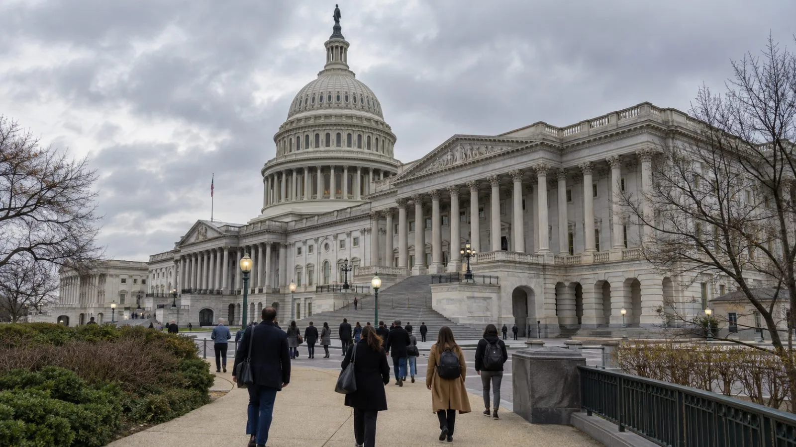 People walk toward the U.S. Capitol in Washington on an overcast afternoon. (AI-generated image / EconoTimes)