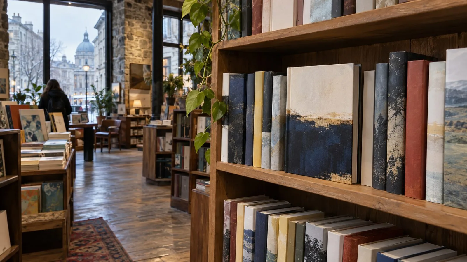 French-language novels line a bookstore shelf in Montreal, Quebec, in soft afternoon light. (AI-generated image / EconoTimes)