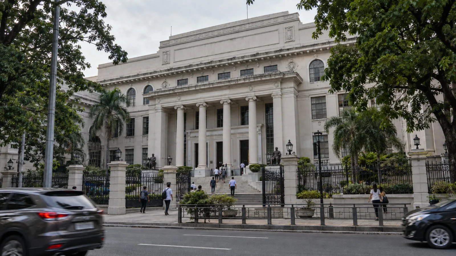 Pedestrians pass the Philippine Supreme Court building in Manila, Philippines. (AI-generated image / EconoTimes)