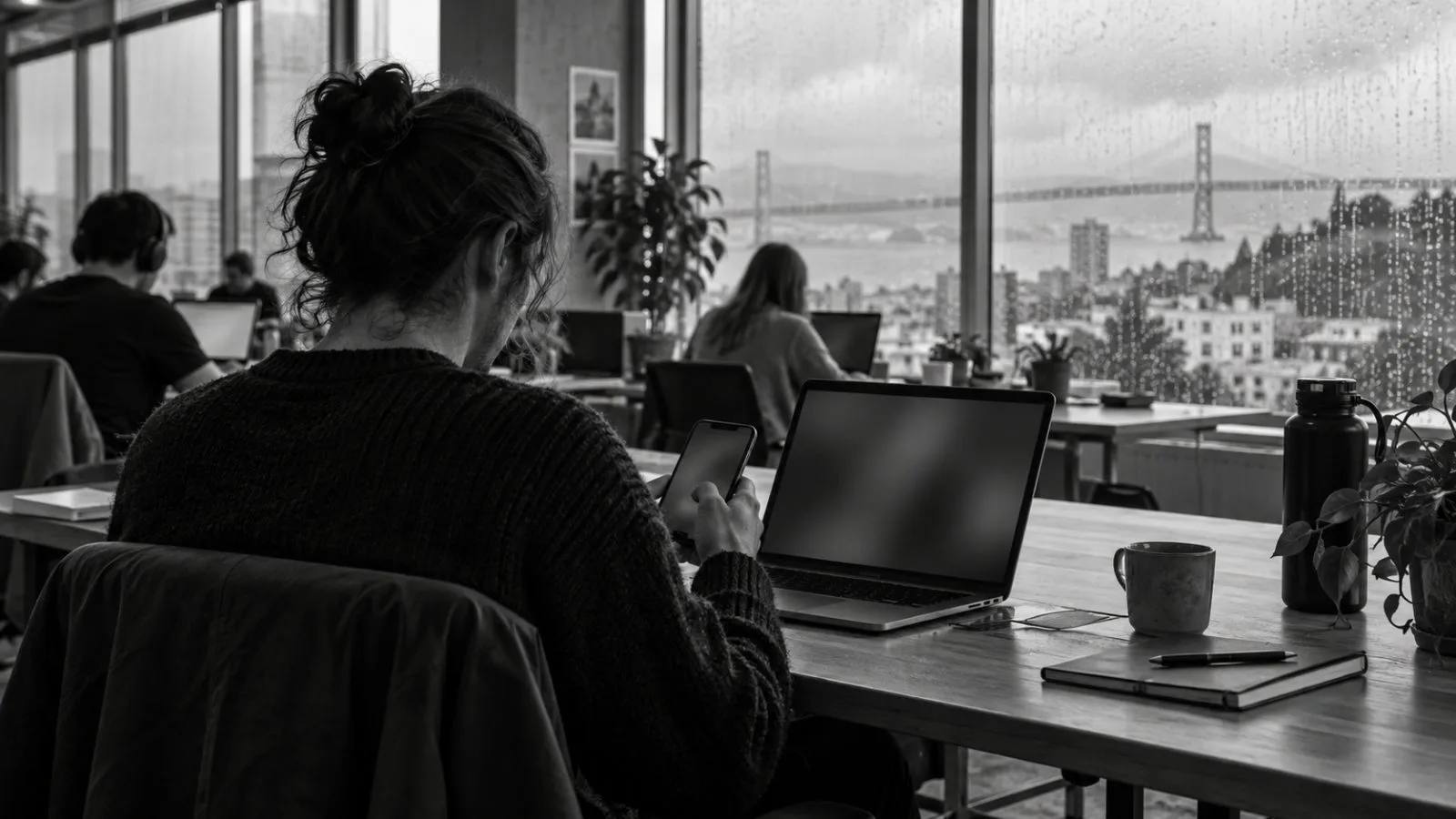 A person reviews a blockchain transaction history on a laptop in New York City. / EconoTimes.ai (mono)