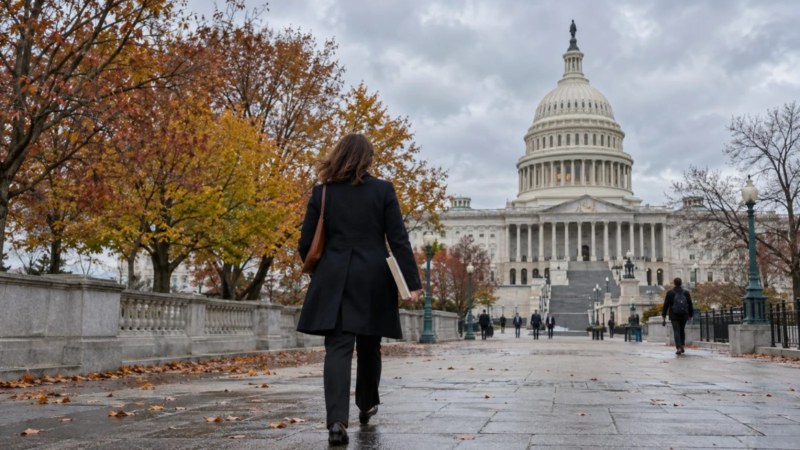 A congressional staffer carries papers near the U.S. Capitol in Washington, D.C. (AI-generated image / EconoTimes)