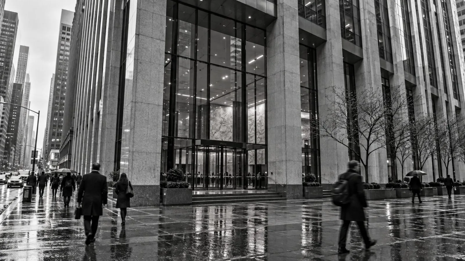 Commuters pass the office tower housing Annaly Capital Management in Midtown Manhattan. (AI-generated image / EconoTimes)