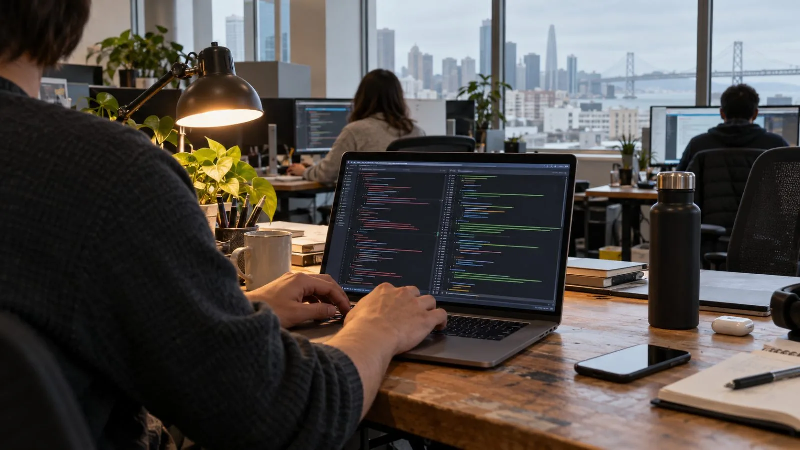 An engineer reviews code at a software office in San Francisco, California. (AI-generated image / EconoTimes)