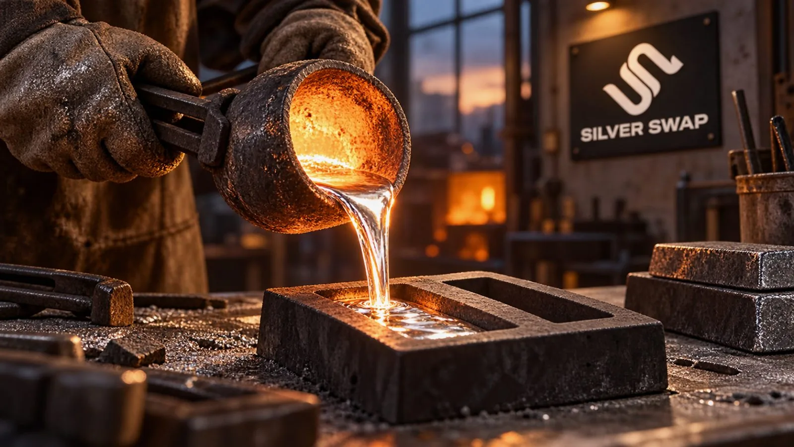 A silver bar rests on a precision scale at a precious-metals dealer in London. / TokenPost.ai (macro)