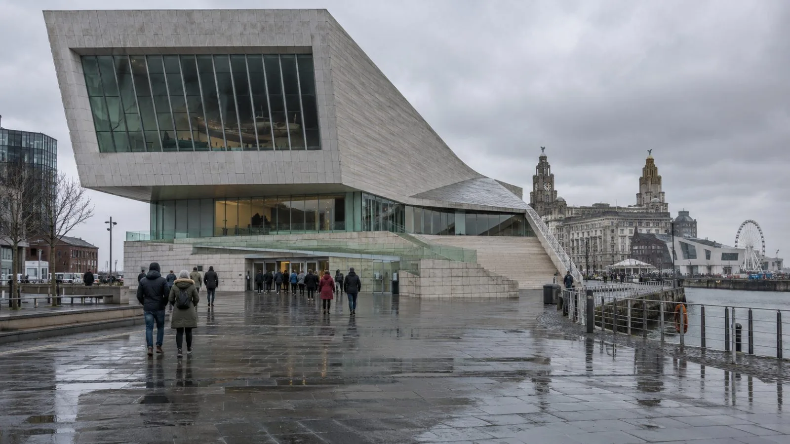 Visitors approach the Museum of Liverpool beside the waterfront in Liverpool, England (AI-generated image / EconoTimes)
