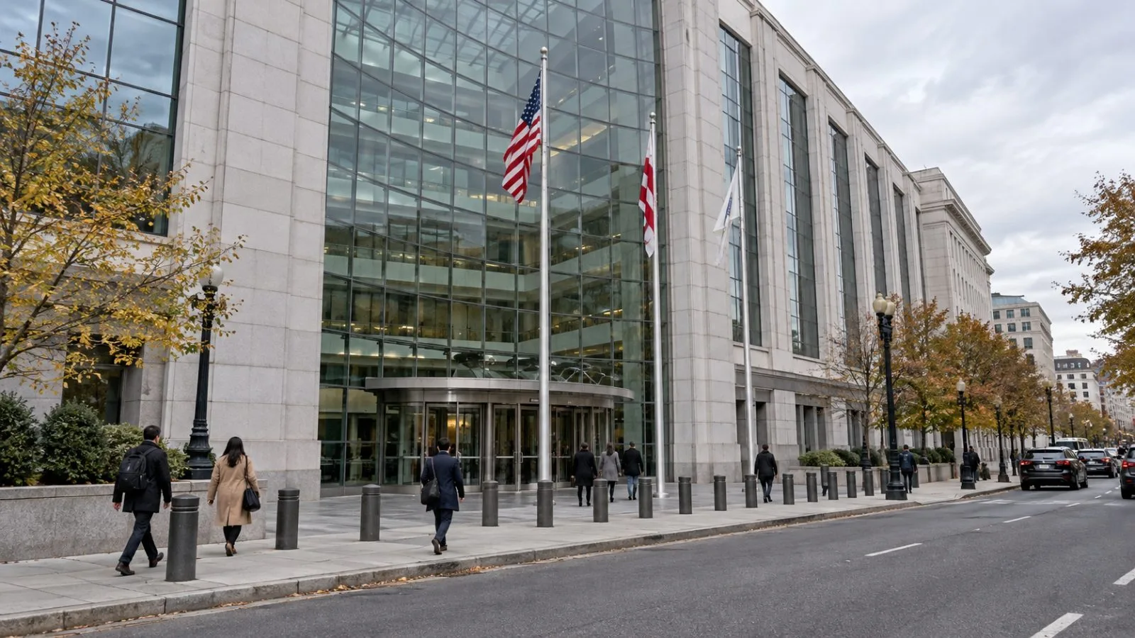 Pedestrians pass the Securities and Exchange Commission headquarters in Washington, D.C. (AI-generated image / EconoTimes)