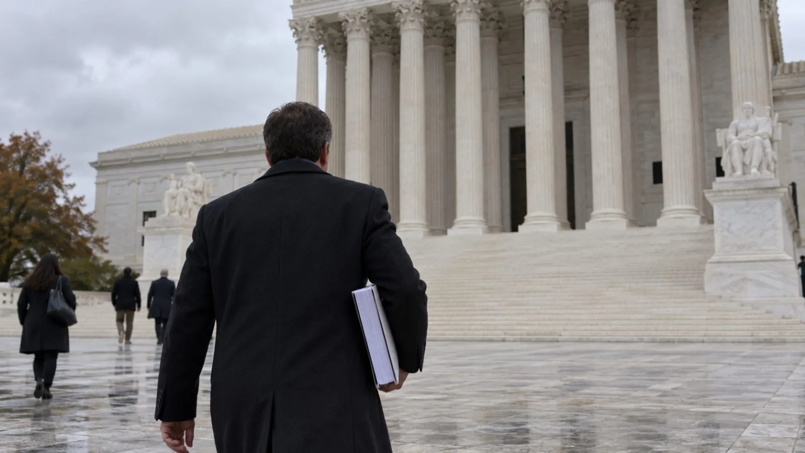 A visitor approaches the U.S. Supreme Court steps in Washington, D.C. (AI-generated image / EconoTimes)