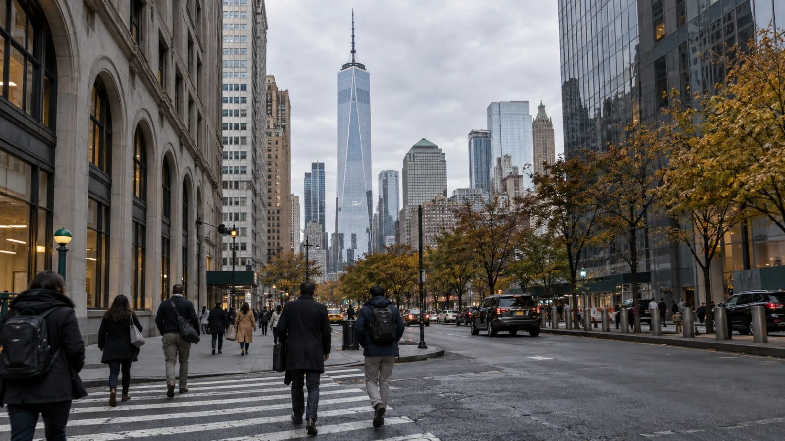 One World Trade Center rises above Lower Manhattan in New York on an overcast morning. (AI-generated image / EconoTimes)