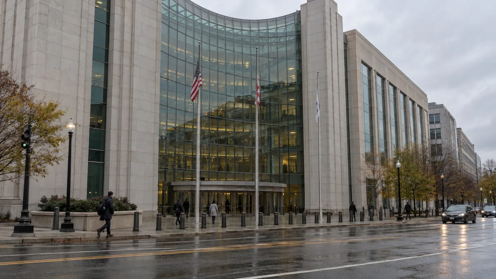 The U.S. Securities and Exchange Commission headquarters stands along a Washington, D.C., street. (AI-generated image / EconoTimes)