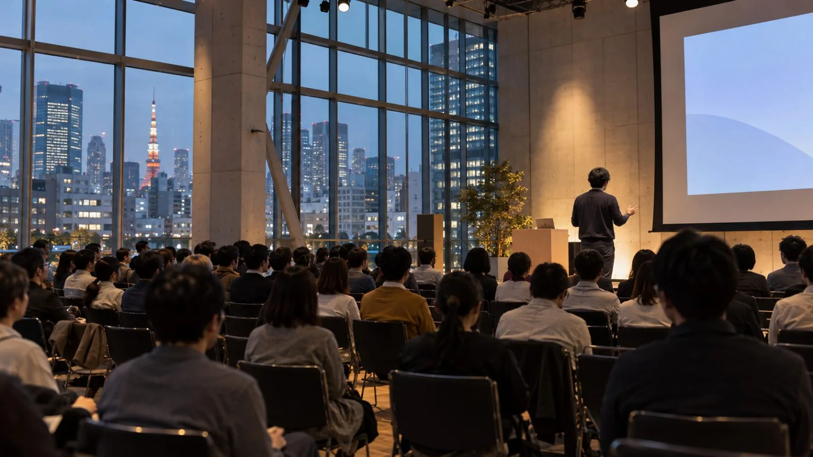 Attendees listen during a technology conference in Tokyo, Japan. (AI-generated image / EconoTimes)