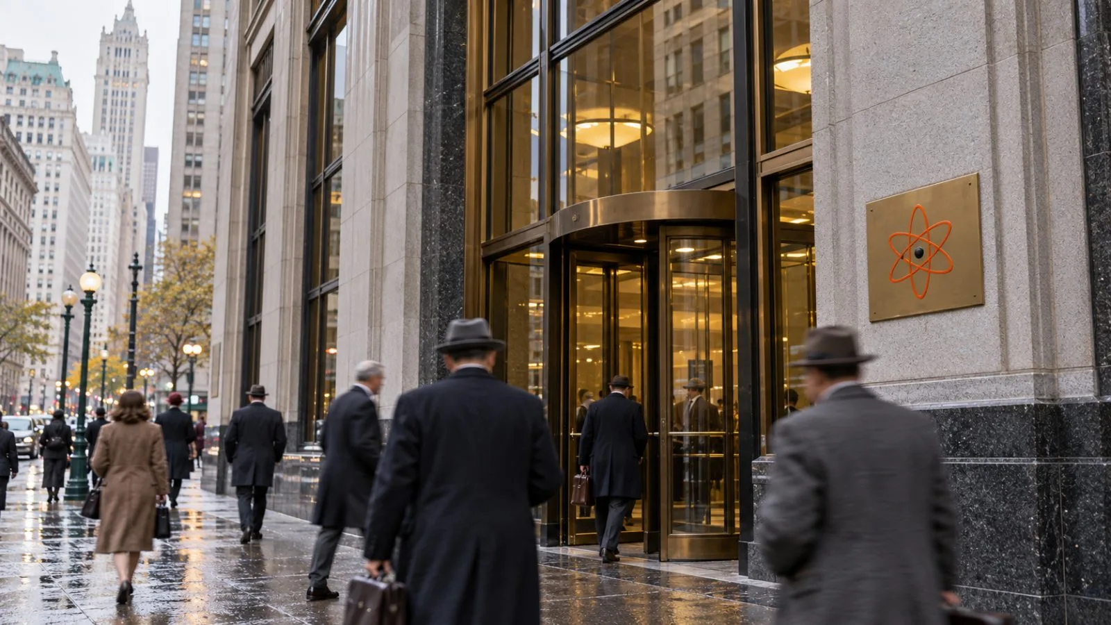 Pedestrians pass the entrance to 85 Broad Street in Lower Manhattan. / EconoTimes.ai