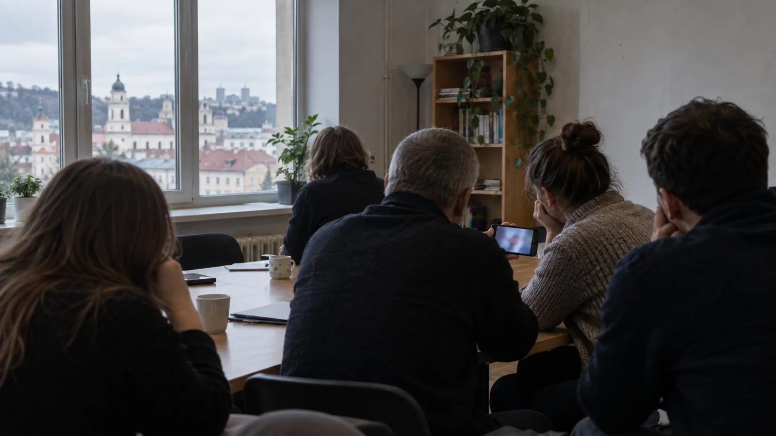 Belarusian opposition figures meet in a modest office in Vilnius, Lithuania (AI-generated image / EconoTimes)