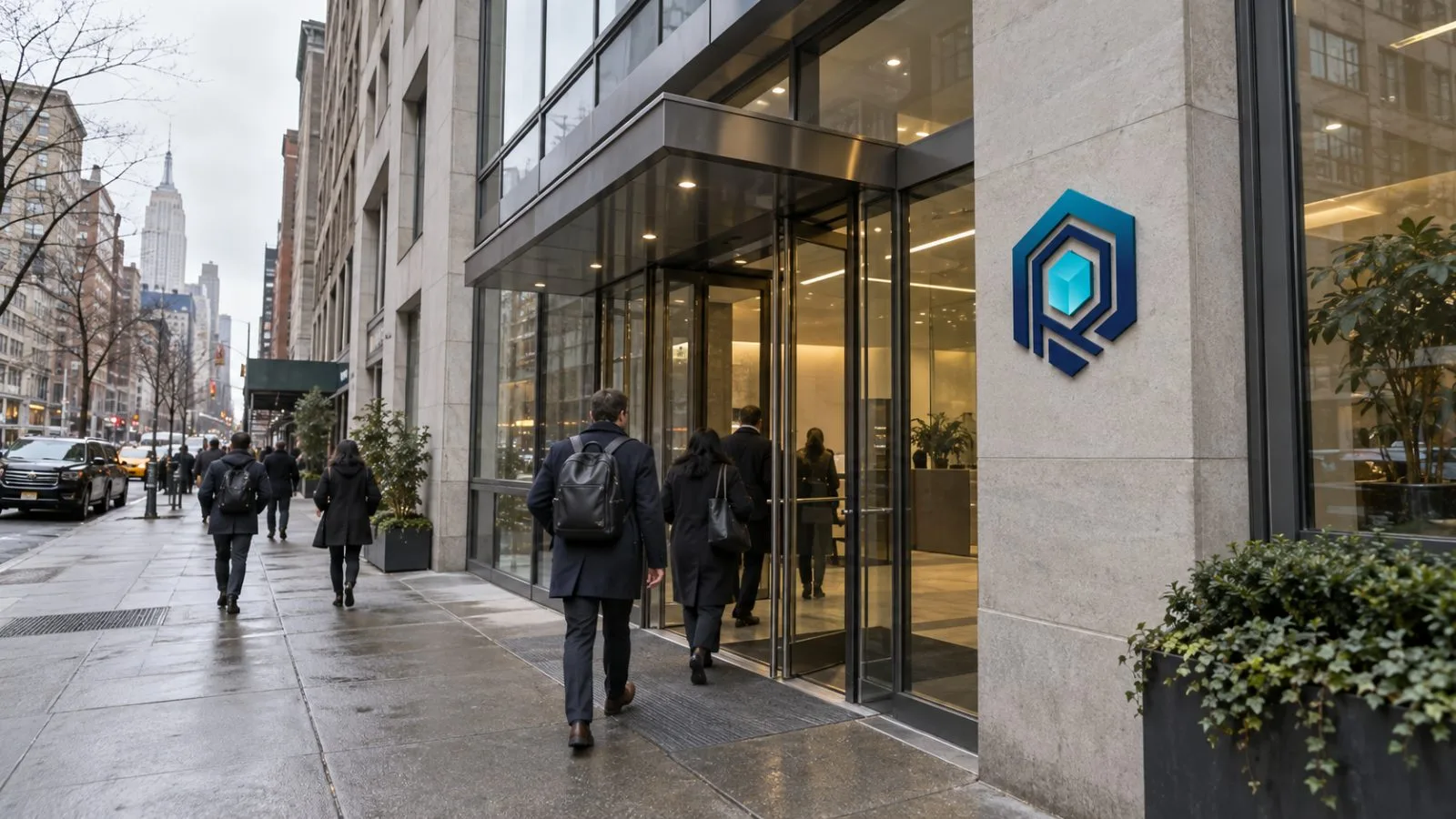 Workers enter an office building on West 23rd Street in Manhattan, New York. / EconoTimes.ai
