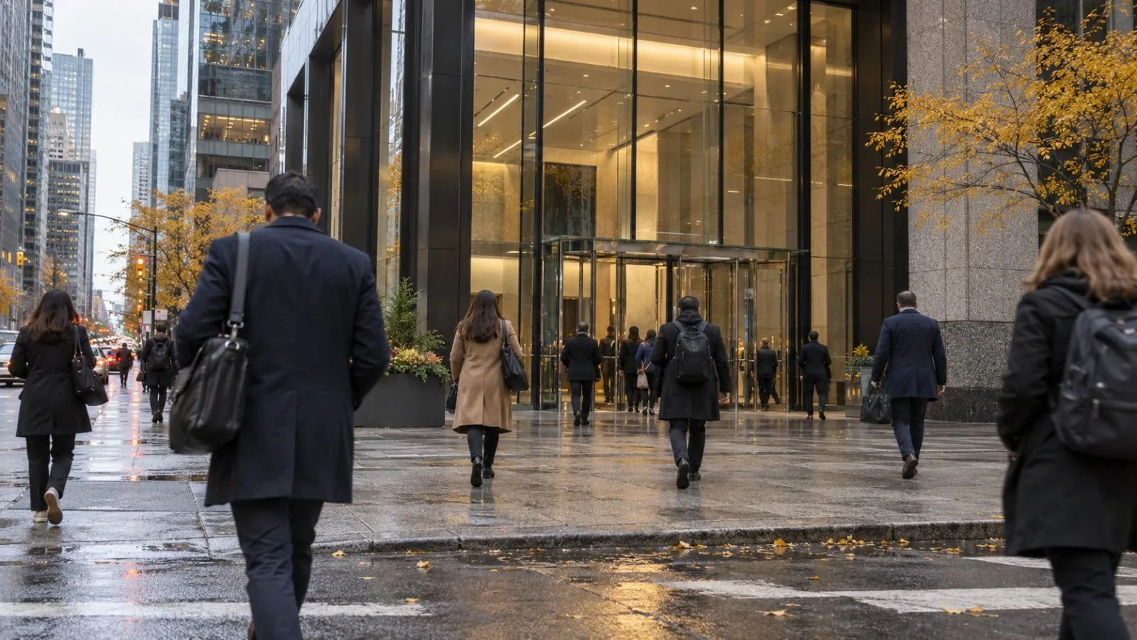 Commuters pass the Toronto Stock Exchange building in Toronto, Ontario. (AI-generated image / EconoTimes)
