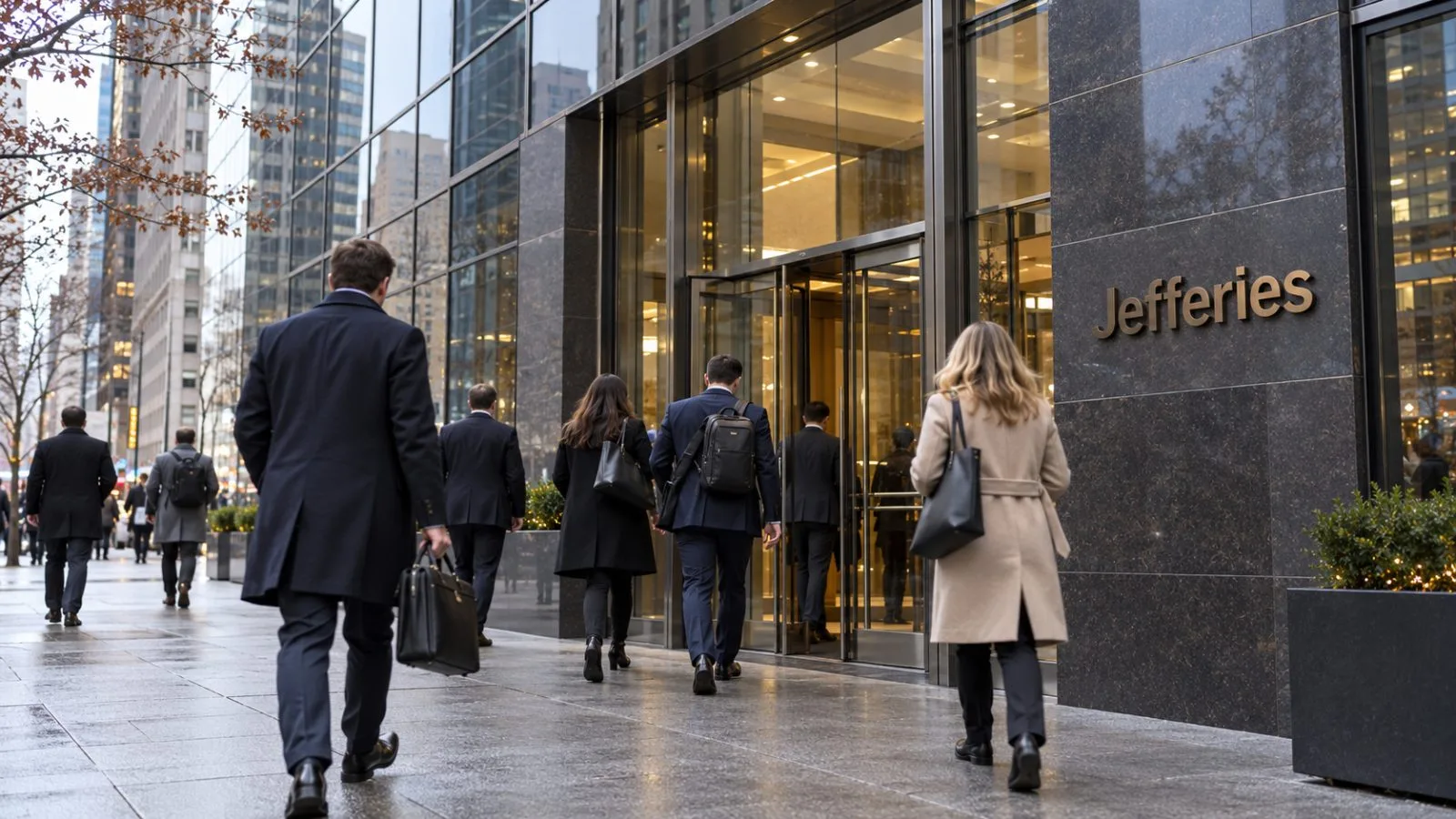People enter a Midtown Manhattan office building in New York City. / EconoTimes.ai