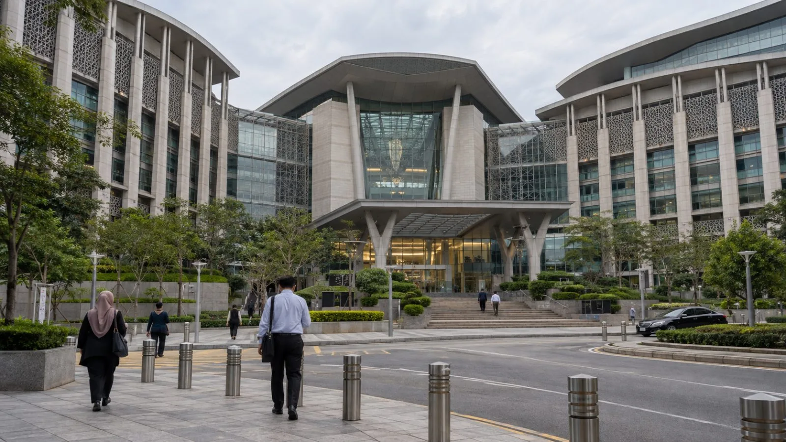 The Melaka State Legislative Assembly building stands in Ayer Keroh, Malaysia, ahead of the state vote. / EconoTimes.ai