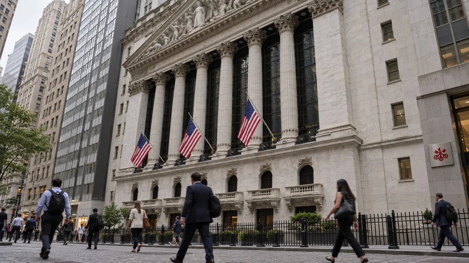 Pedestrians pass the New York Stock Exchange on Wall Street in New York City. / EconoTimes.ai