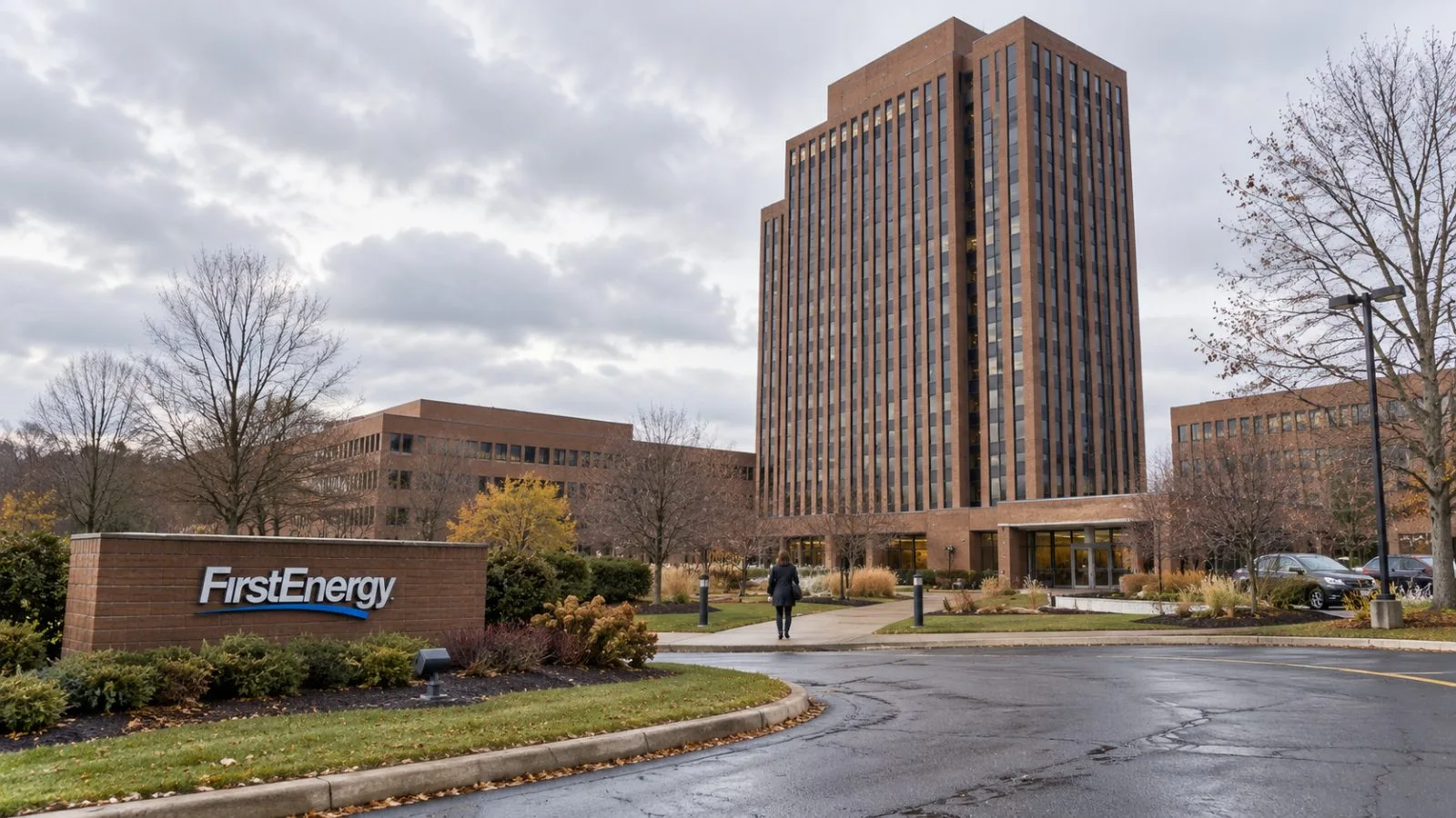 FirstEnergy's headquarters sits along White Pond Drive in Akron, Ohio. / EconoTimes.ai