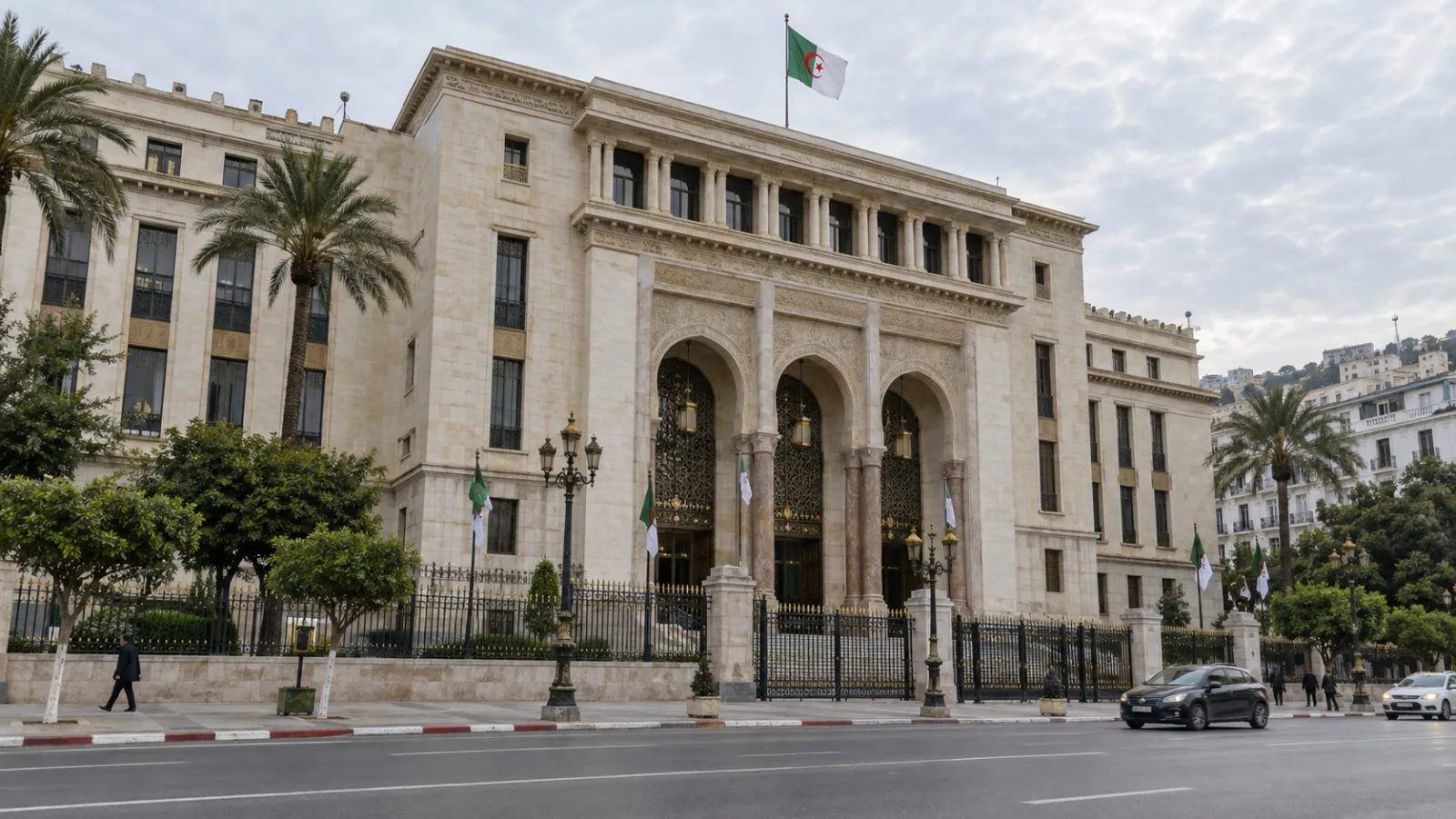 The Council of the Nation building stands in Algiers. (AI-generated image / EconoTimes)