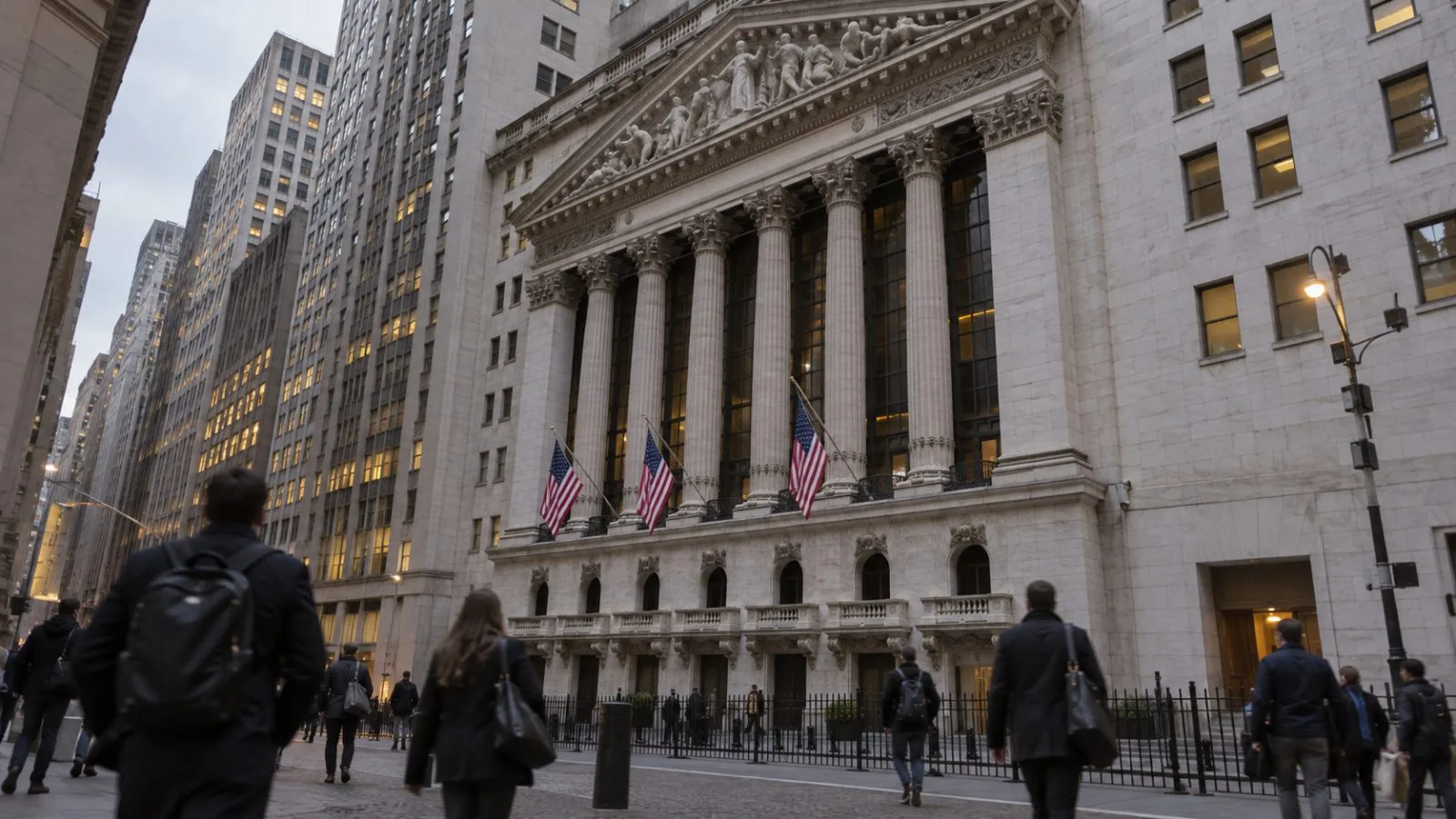 Pedestrians pass the New York Stock Exchange in New York City. (AI-generated image / EconoTimes)
