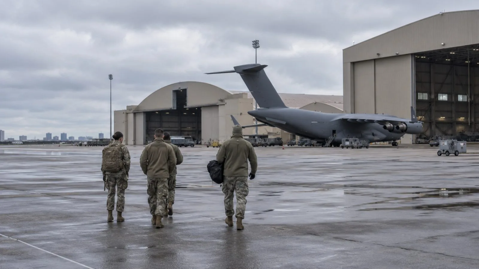 Airmen cross a flight line at MacDill Air Force Base in Tampa, Florida (AI-generated image / EconoTimes)