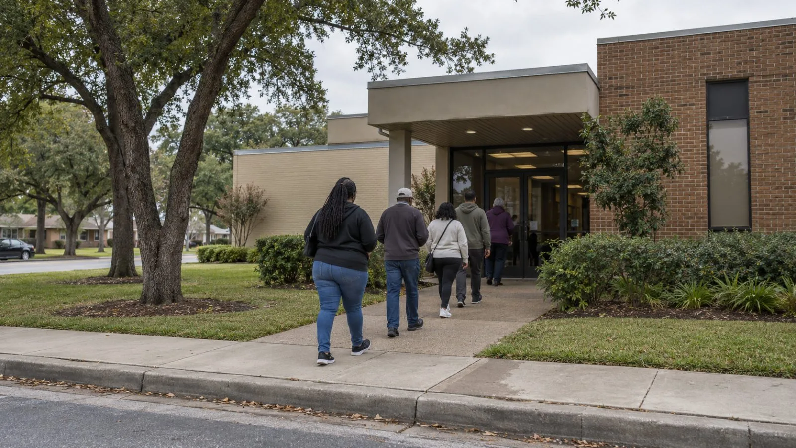 Voters approach an early-voting site in Houston, Texas, ahead of the U.S. Senate election. (AI-generated image / EconoTimes)