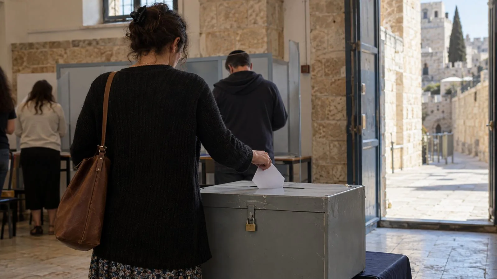 Voters approach a ballot box at a polling station in Jerusalem, Israel. (AI-generated image / EconoTimes)
