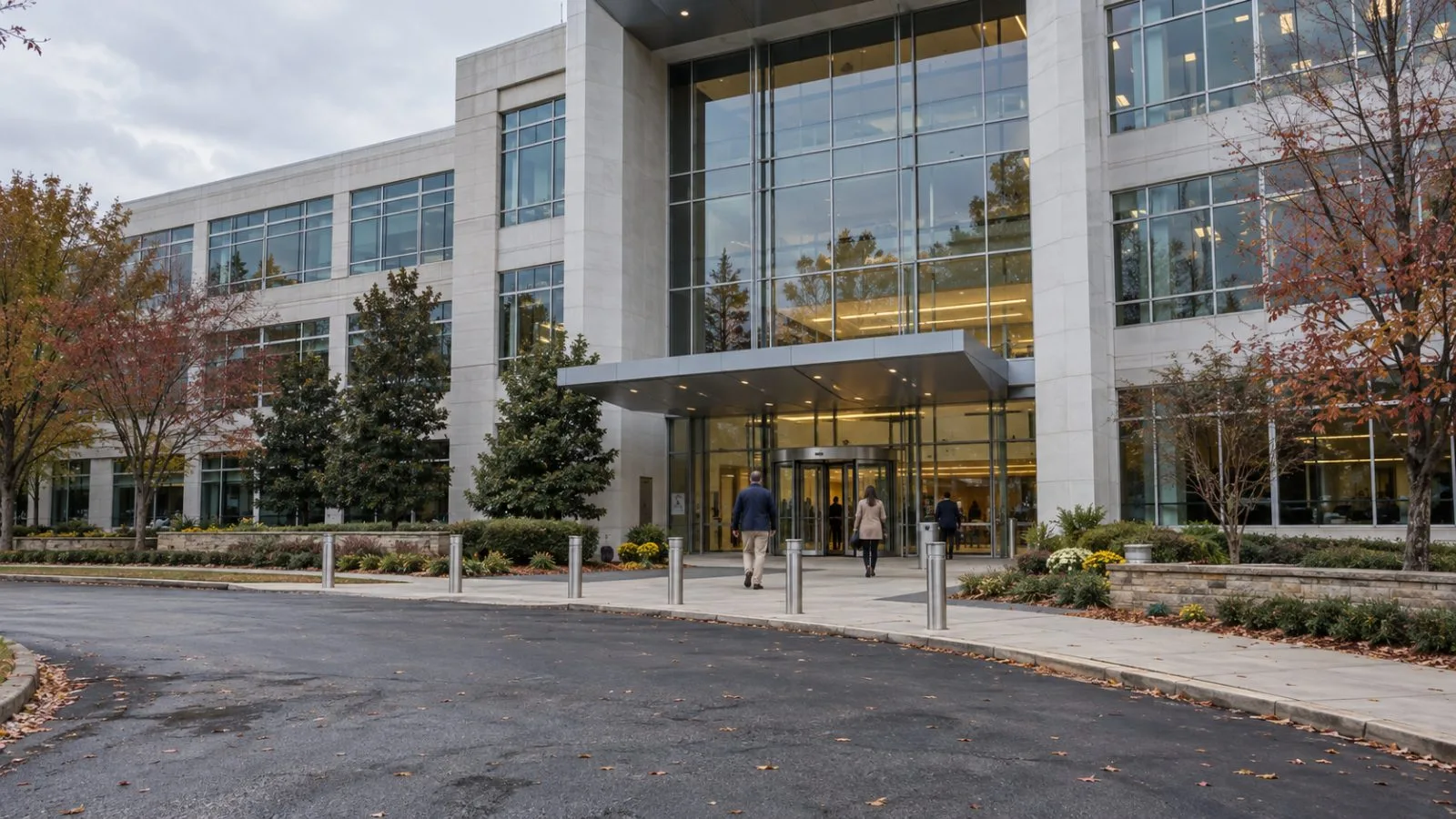 Employees enter Rollins' headquarters on Piedmont Road in Atlanta, Georgia. (AI-generated image / EconoTimes)