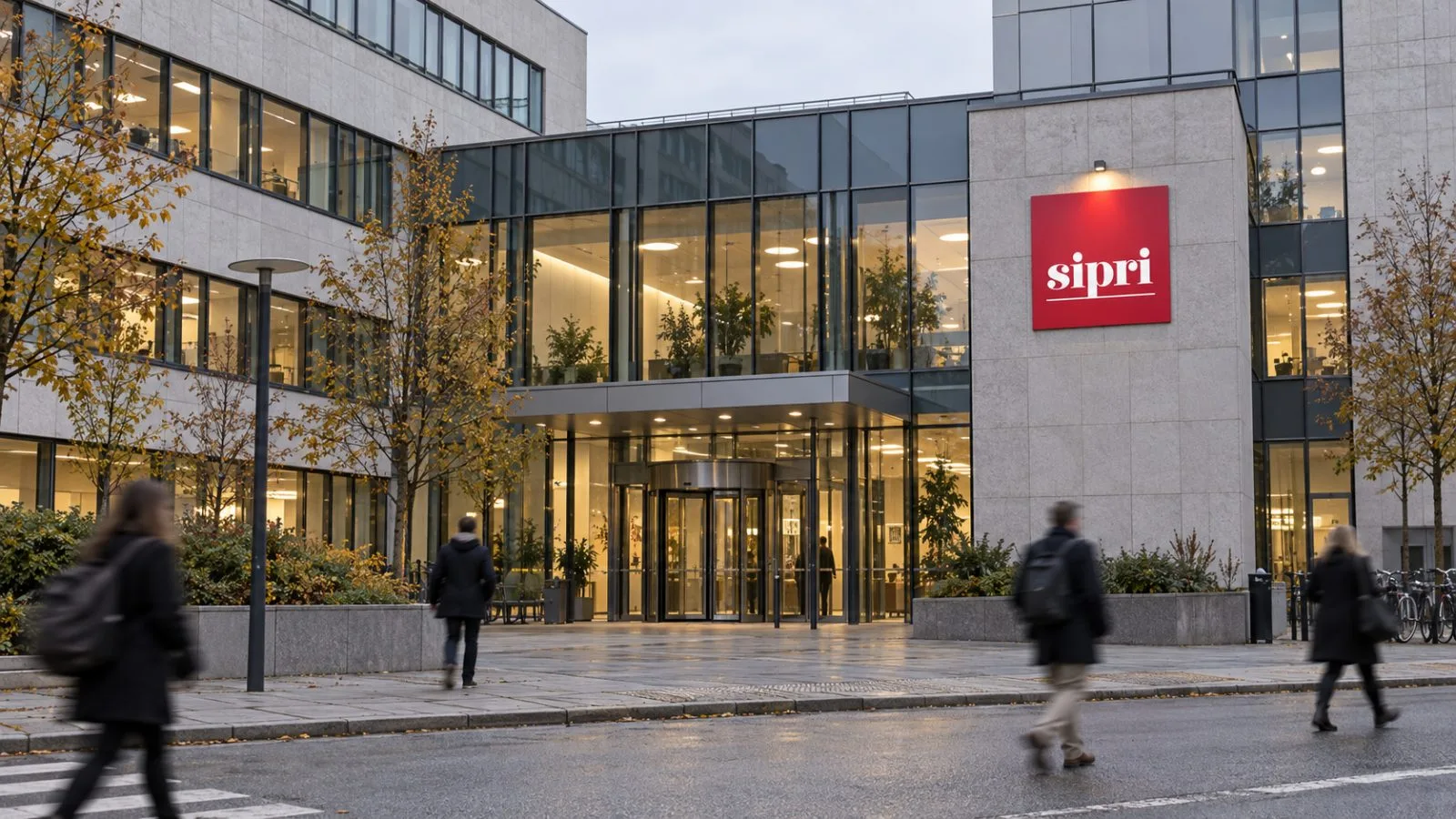 Pedestrians pass the Stockholm International Peace Research Institute offices in Solna, Sweden / EconoTimes.ai