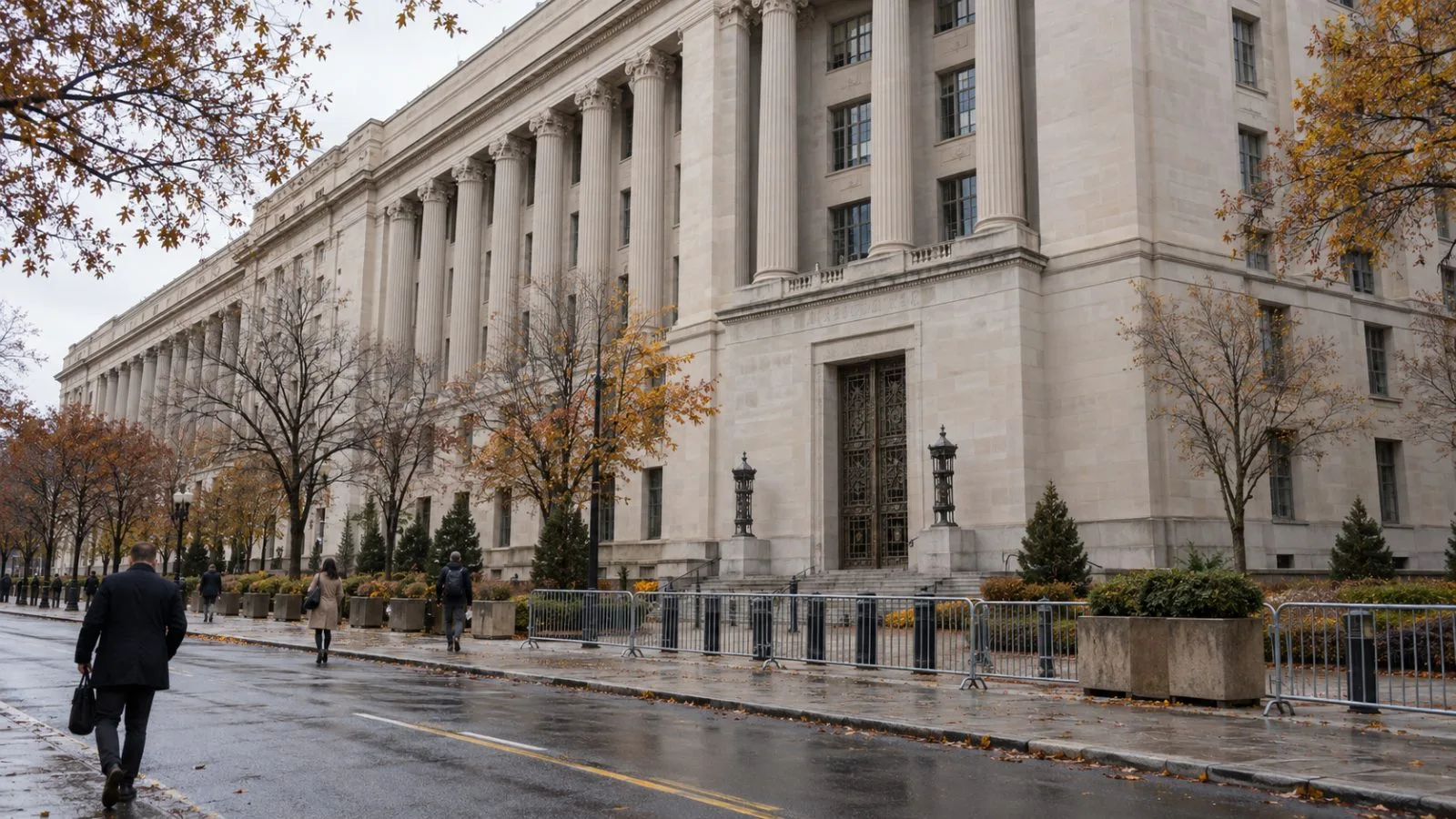 The Department of Justice headquarters stands along Pennsylvania Avenue in Washington, D.C. (AI-generated image / EconoTimes)
