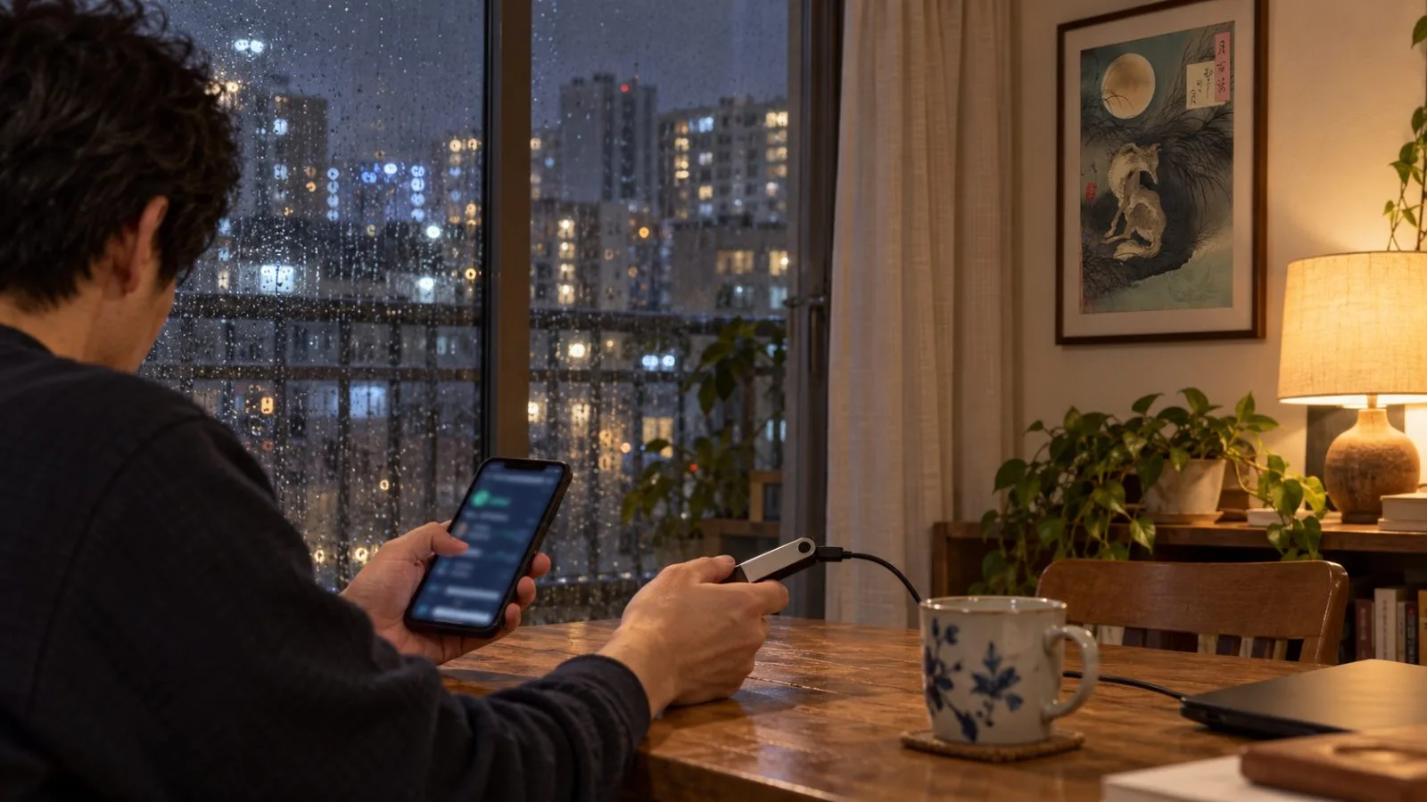 A user checks a cryptocurrency wallet on a phone at home in Seoul, South Korea / EconoTimes.ai