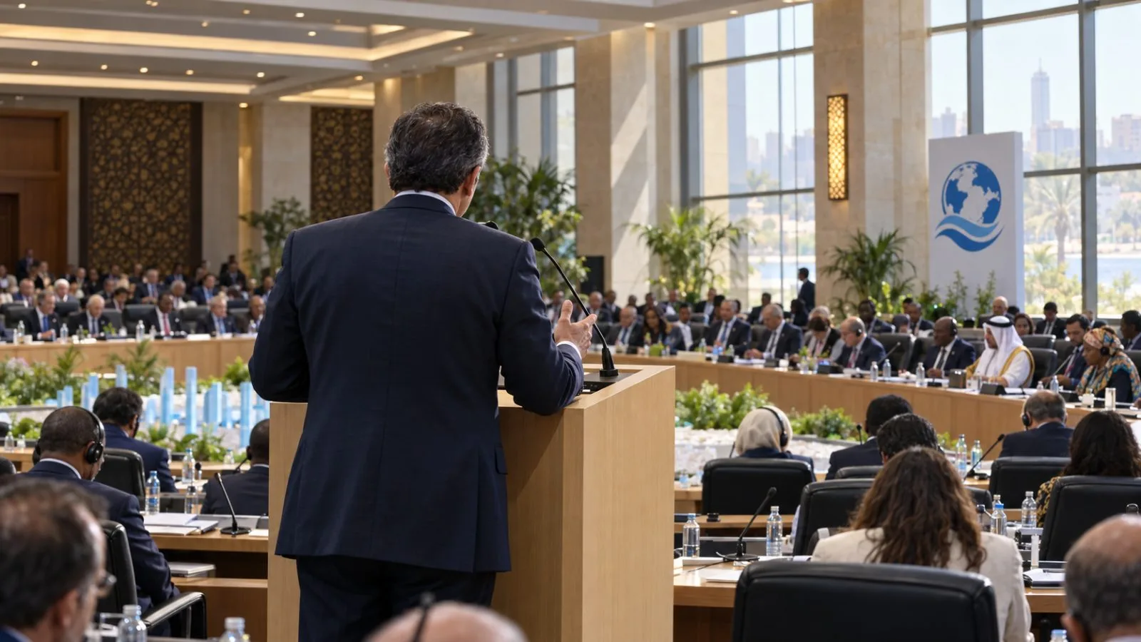 Delegates listen during a Cairo Water Week session in Cairo, Egypt. / EconoTimes.ai