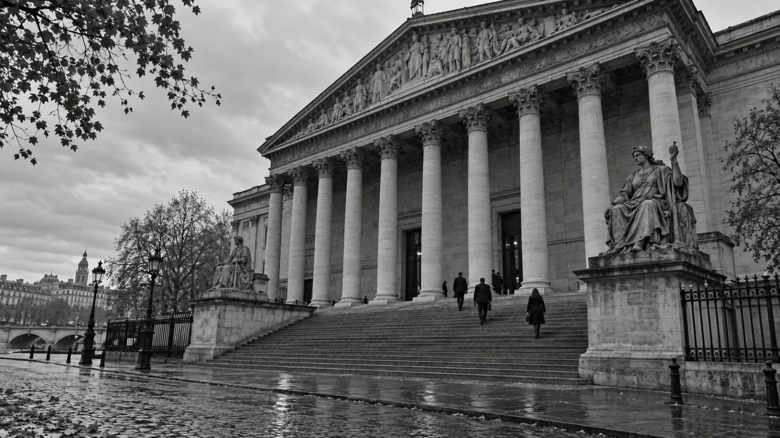 The Palais Bourbon, home of France’s National Assembly, stands in central Paris. (AI-generated image / EconoTimes)