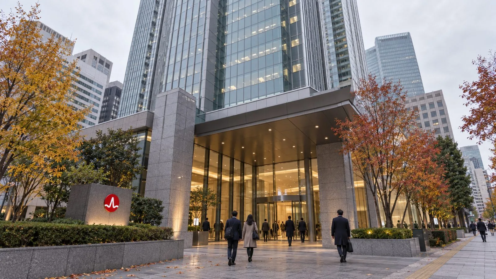Commuters pass Sanno Park Tower, home to NTT DOCOMO's headquarters in Tokyo. / EconoTimes.ai