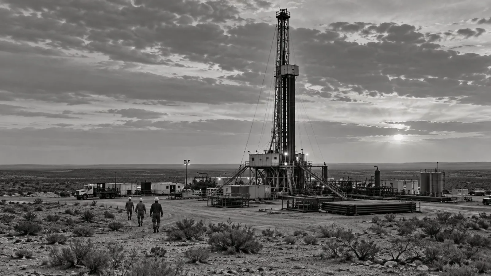 A land drilling rig operates at an oilfield near Midland, Texas (AI-generated image / EconoTimes)