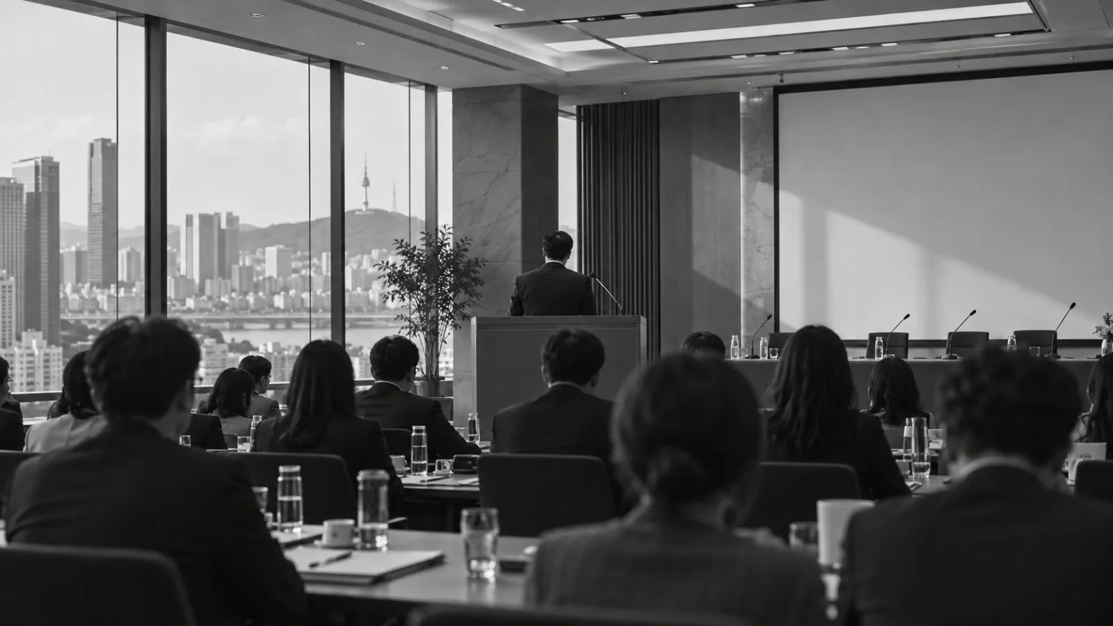 Attendees gather for a public finance policy symposium in Seoul, South Korea. (AI-generated image / EconoTimes)