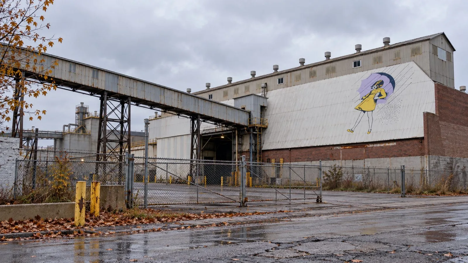 An idle conveyor sits at the salt mine complex in Fairport, Ohio. / EconoTimes.ai