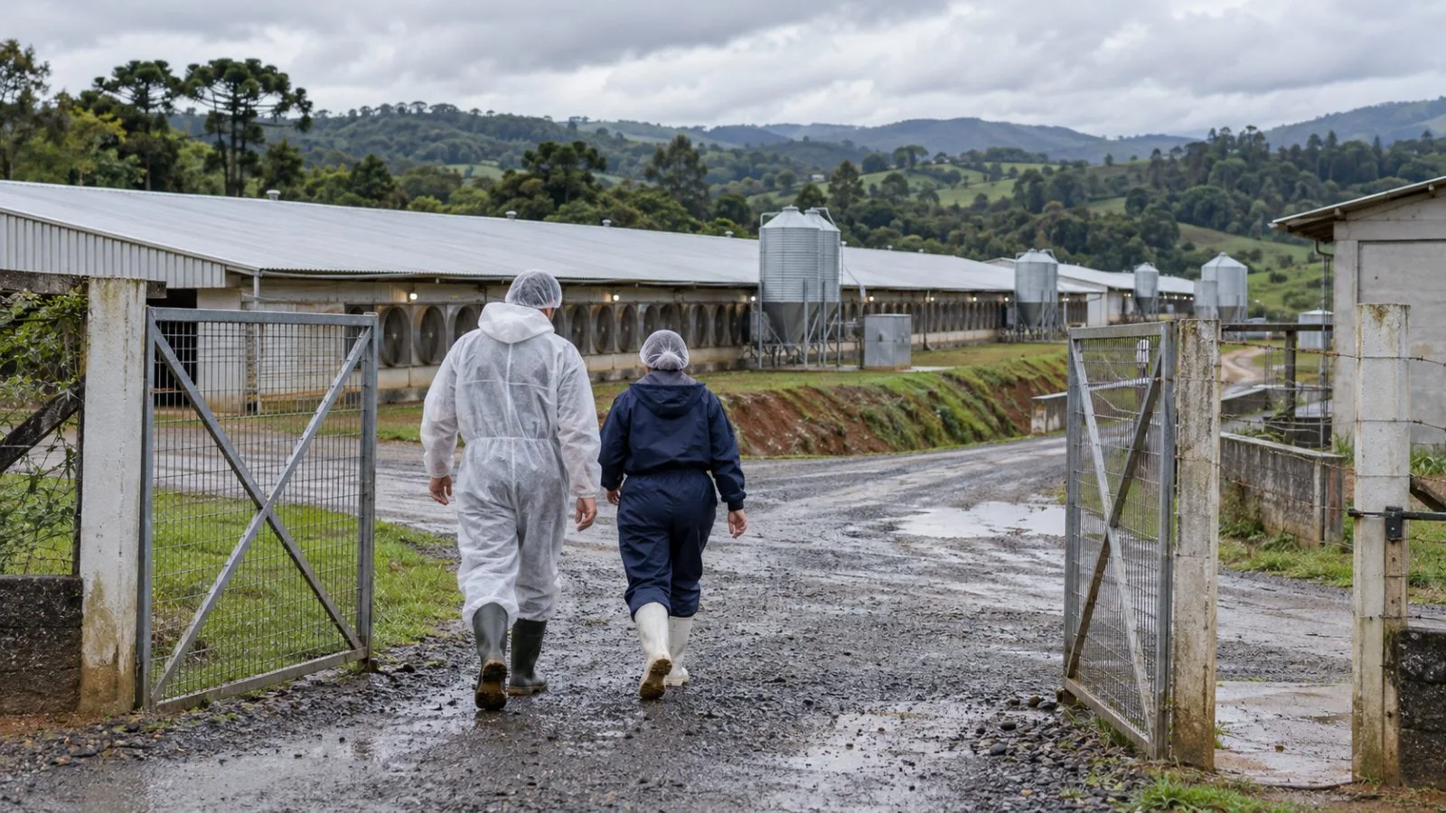 Veterinary workers approach poultry sheds at a turkey farm in Nova Itaberaba, Brazil. (AI-generated image / EconoTimes)